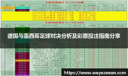德国与墨西哥足球对决分析及彩票投注指南分享