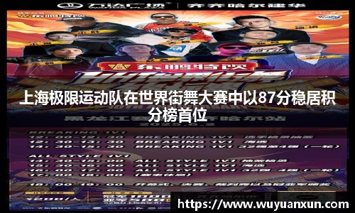 上海极限运动队在世界街舞大赛中以87分稳居积分榜首位